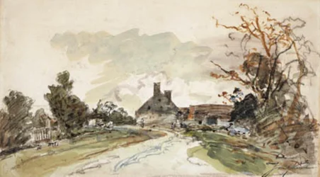 El camino a través de Côte-Saint-André cerca de Grenoble