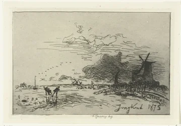 Paisaje de invierno cerca de Rotterdam