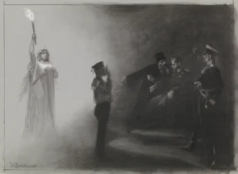 Diseño para la ilustración de De Amsterdammer: La derrota de Rusia en el mar, 4 de junio de 1905