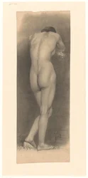 Desnudo femenino de pie, visto desde atrás
