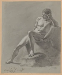 Desnudo masculino sentado, visto de frente (1er premio 1807)