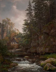 El molino Lochmühle en el valle de Liebethal