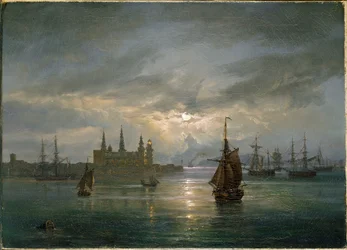 Castillo de Kronborg a la luz de la luna