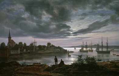 Larvik a la luz de la luna