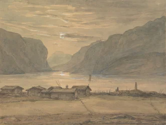 Skjolden a la luz de la luna