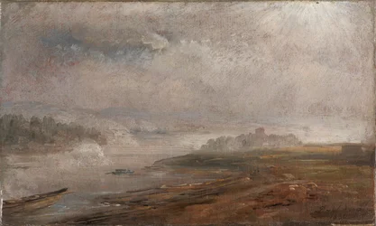 El Elba en una mañana de niebla