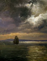 Vista de Christianiafiorden, por Johan Christian Clausen Dahl, (detalle)