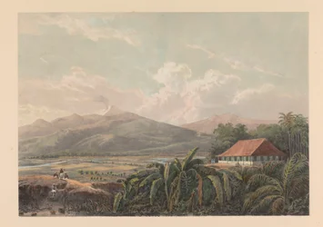 Vista de Tjilibut
Vista del país de Tjilibut; Asistente-Residente Buitenzorg
Java según pinturas y dibujos de A. Salm (título de la serie)