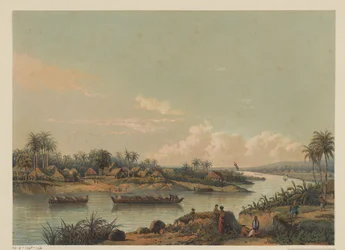 Vista del río Solo en Java Vista del río solo (departamento de Tuban, residencia de Rembang) (título sobre el objeto)
