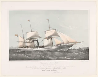 Atornille el barco de vapor Mariout y Hedjaz navegando hacia el mar Pijroscaphes en Fer à Helice Mariout et Hedjaz (título sobre objeto)