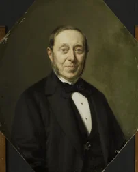 Retrato de Johannes Cornelis van Pappelendam (1810-1884). Artista y comerciante de arte. Superintendente del Museo Van der Hoop