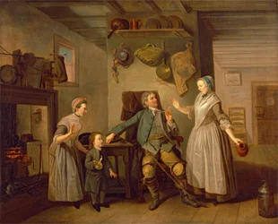 David Garrick y Mary Bradshaw en El regreso del granjero de David Garrick
