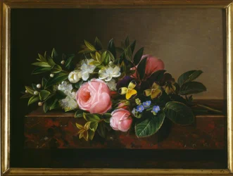 J.L. Jensen, bodegón con rosas