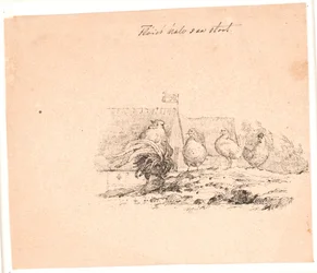 Hanen. Ilustración para "Fabler for Børn" de Kaalund. Ver comentario del catálogo de archivos.