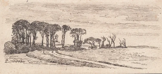 Paisaje con una fila de árboles
