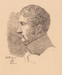 Retrato de perfil del hermano mayor del artista, ministro de guerra y coronel C.C. Lundbye