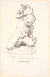 Estudios de una figura de un niño con una serpiente