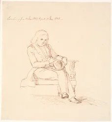 Thorvaldsen sentado en un sofá