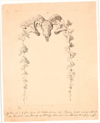 Vigneta de título para "Fabulas para niños" de Kaalund. Ver comentario del catálogo de archivos.