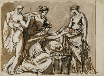 Ofrenda de flores, boceto para un relieve de terracota
