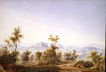 Vista de Atenas con el Partenón a lo lejos