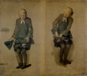 Dos bocetos de David Garrick como Abel Drugger en 