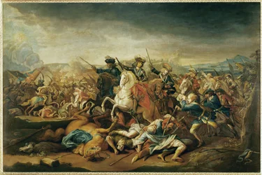 El príncipe Eugenio de Saboya durante la batalla de Belgrado (óleo sobre lienzo)