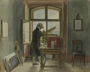 Johann Christoph Erhard en su estudio, 1818