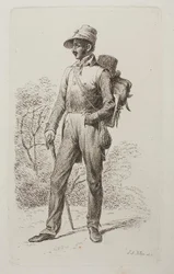 Johann Jacob Kirchner de excursión a pie