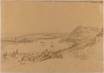 Vista de Coblenza con el Rin y la fortaleza Ehrenbreitstein (anverso); Vista del castillo de Heidelberg (reverso)