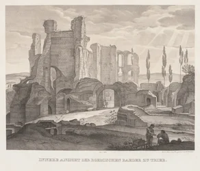Vista interior de los baños romanos en Trier