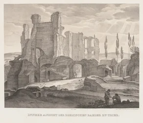 Vista interior de los baños romanos en Tréveris, 1826