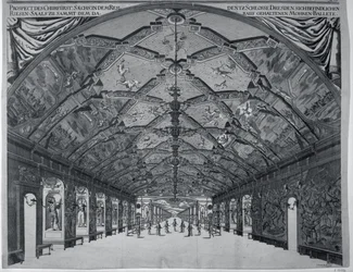 La sala de los Gigantes con el ballet moro en Dresde en 1678