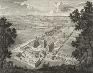 Perspectiva aérea de la Menagerie en el Castillo Weißenstein en Pommersfelden
