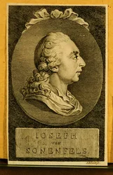 Joseph von Sonnenfels, profesor de ciencias políticas en la Universidad de Viena ... (grabado)