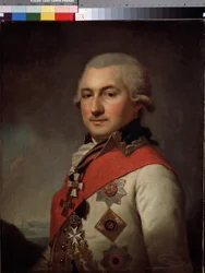 Retrato del Almirante José de Ribas (1749-1800), fundador de Odessa. (Retrato del Almirante José de Ribas, fundador de Odessa). Pintura de Johann Baptist Von Lampi la ingle (1751-1830), óleo sobre lienzo. Arte austriaco del siglo XVIII, clasicismo. Musa de
