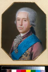 Retrato del conde Mikhail Mikhailovich Golitsyn (1731-1806) - Dibujo de Johann Bardou (1745-1788)