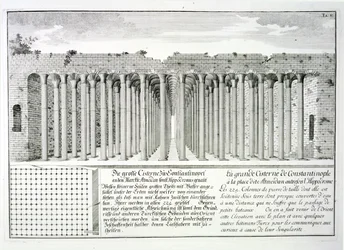 Cisterna bajo el Hipódromo, Constantinopla, Turquía, de 