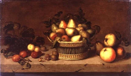 Naturaleza Muerta de Frutas en una Cesta