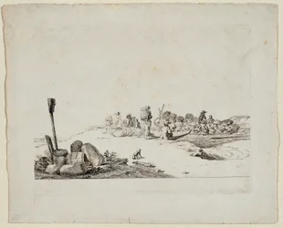 paisaje con gente del campo