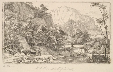 Campesino con vaca y ternero, en el Unterberg cerca de Berchtesgaden, 1818