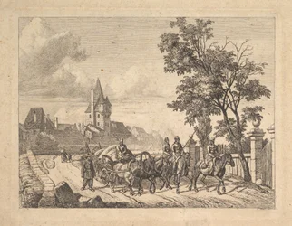 Los cosacos escoltando el carro de equipaje, 1816