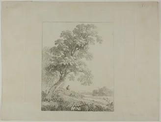 Paisaje con un gran árbol