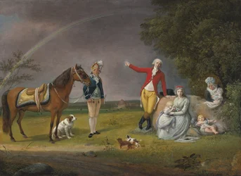 Retrato del Príncipe Alexander Michaylovich Belosselsky-Belozersky 1752-1809 y su familia