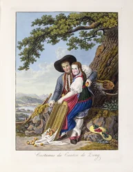 Trajes del Cantón de Zoug, 1819