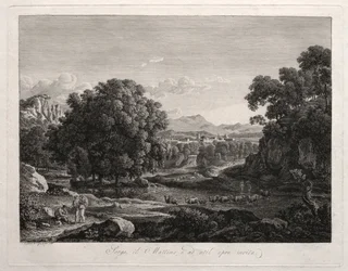 Paisaje heroico: ganado cruzando el río, 1795