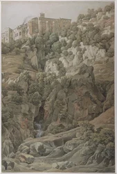 El convento benedictino de Santa Escolástica cerca de Subiaco en las montañas Sabinas, 1797