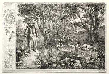 Old Man Before the Log Bridge