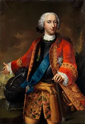"Portrait de Charles Ier de Brunswick Wolfenbuttel" (Retrato de Carlos I, duque de Brunswick-Wolfenbuettel (1713-1780)) Peinture de Johann Conrad Eichler (1688-1748) - antes de 1746 - Óleo sobre lienzo Dim 126x87 cm - Colección privada