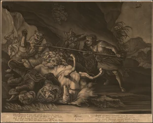 Ca. 1770 mezzotinta alegórica de África